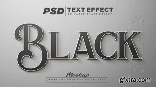 Black text effect editable text mockup Premium Psd