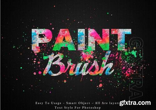 Paint brush colors text style effect Premium Psd