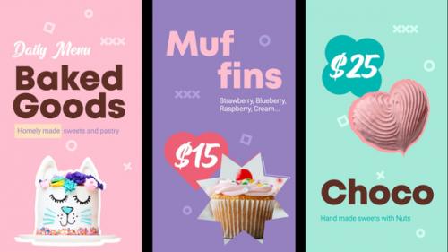 Videohive - Baked Goods Menu Vertical Version || Premiere Pro MOGRT - 33590444 - 33590444