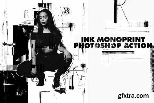 GraphicRiver - Ink Monoprint Poster Photoshop Action 24341666