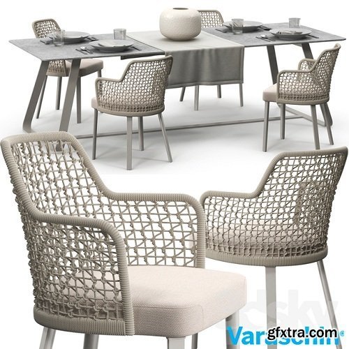 Varaschin Emma chair set 3d Model