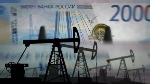 Videohive - Russia Ruble money counting with oil pump - 33613188 - 33613188