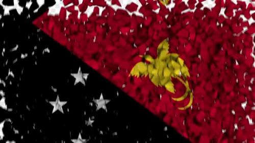 Videohive - Papua New Guinea Flag Breaking Rocks Transition - 33613237 - 33613237