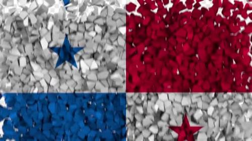 Videohive - Panama Flag Breaking Rocks Transition - 33613238 - 33613238