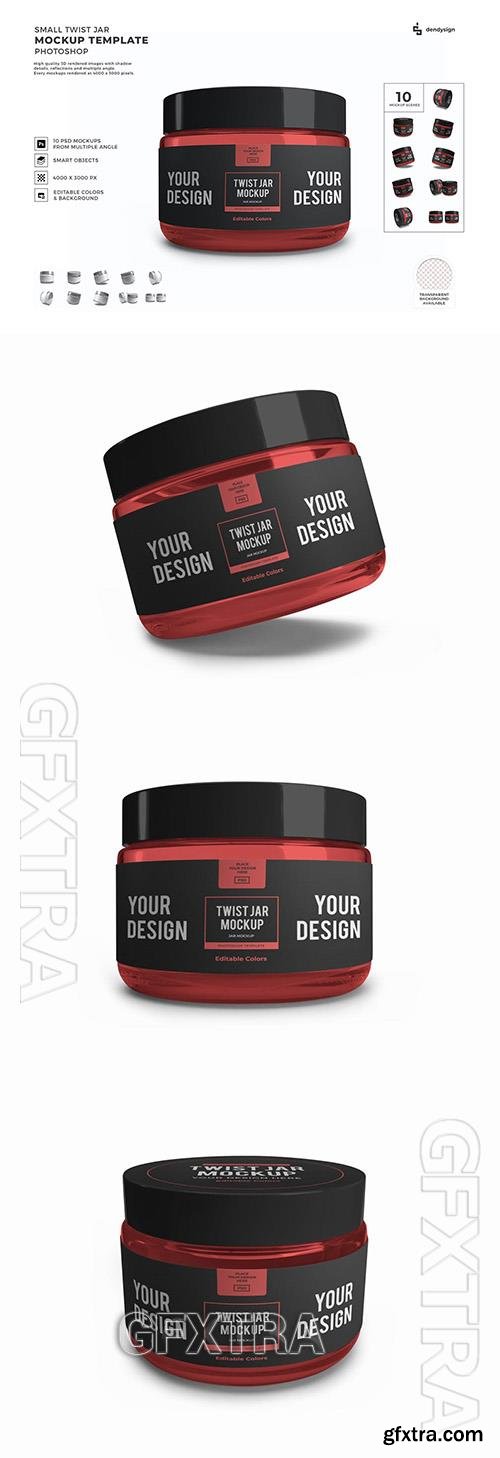 Twist Jar Packaging Mockup Template Set ZKPU2DJ