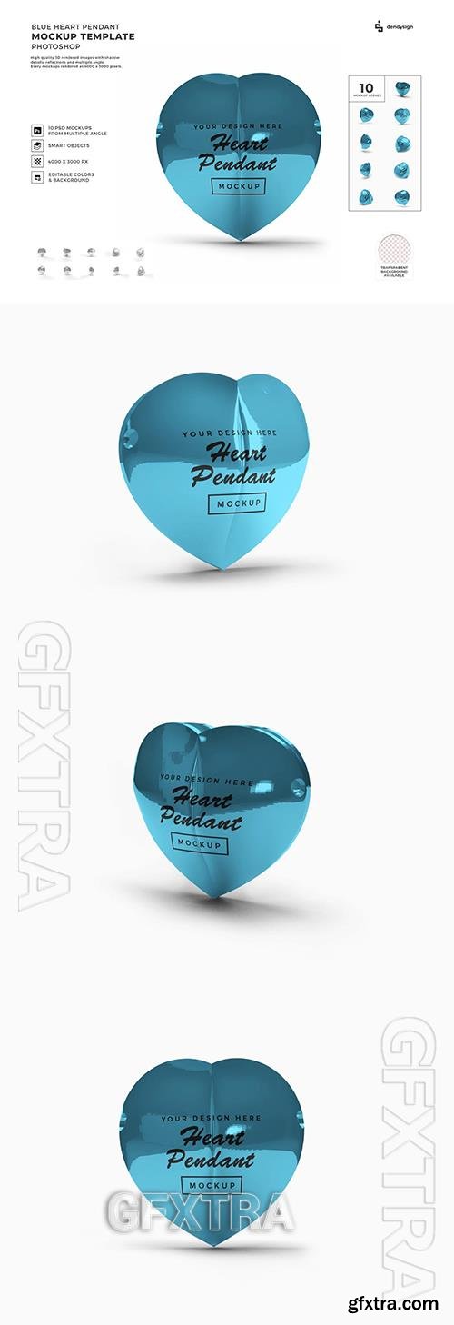 Heart Pendant Mockup Template Set QUZES2E