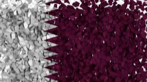 Videohive - Qatar Flag Breaking Rocks Transition - 33617257 - 33617257