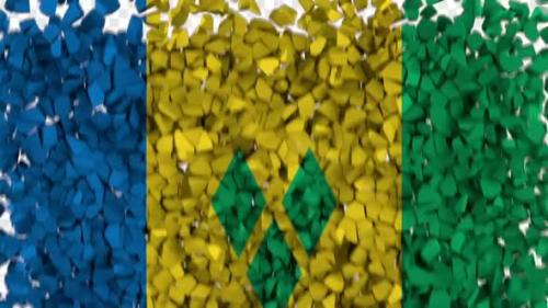 Videohive - Saint Vincent and the Grenadines Flag Breaking Rocks Transition - 33620104 - 33620104