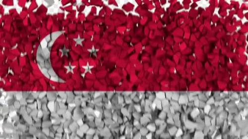 Videohive - Singapore Flag Breaking Rocks Transition - 33620105 - 33620105