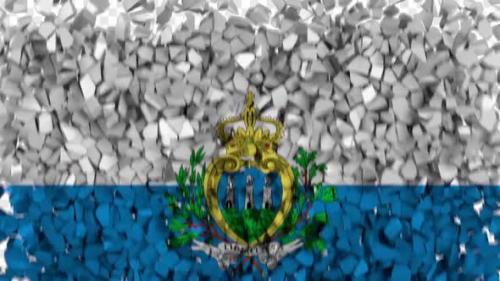 Videohive - San Marino Flag Breaking Rocks Transition - 33620210 - 33620210