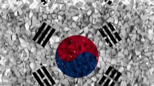 Videohive - South Korea Flag Breaking Rocks Transition - 33620213 - 33620213