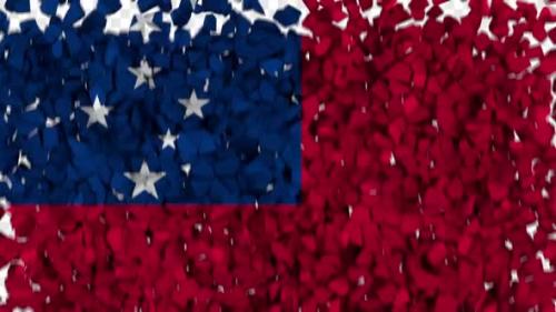 Videohive - Samoa Flag Breaking Rocks Transition - 33620214 - 33620214