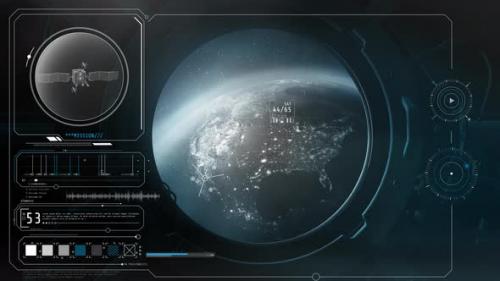 Videohive - Planet Earth From The Porthole Of A Spaceship 4K - 33620442 - 33620442