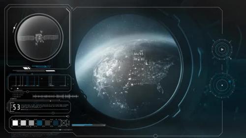 Videohive - Planet Earth From The Porthole Of A Spaceship HD - 33620458 - 33620458