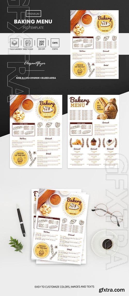 Baking Menu PSD Template