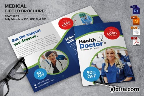 CreativeMarket - Medical Bifold Brochure 4554212