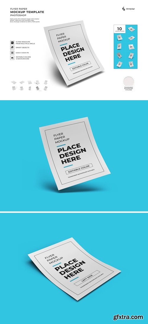 Flyer Paper Mockup Template Set