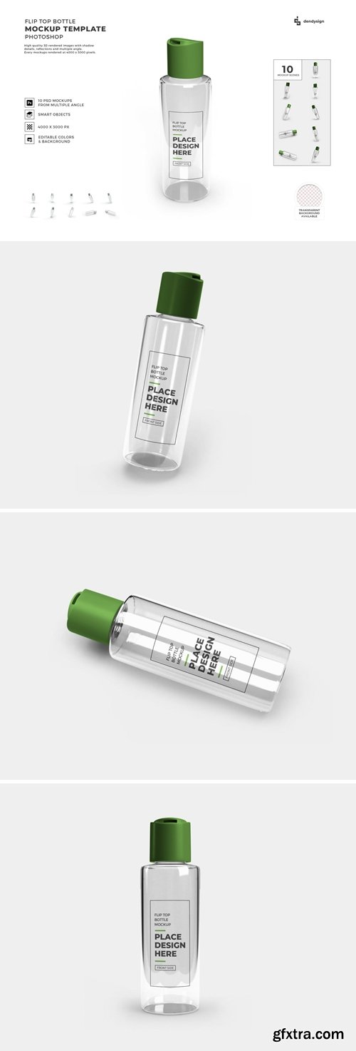 Flip Top Bottle Mockup Template Set