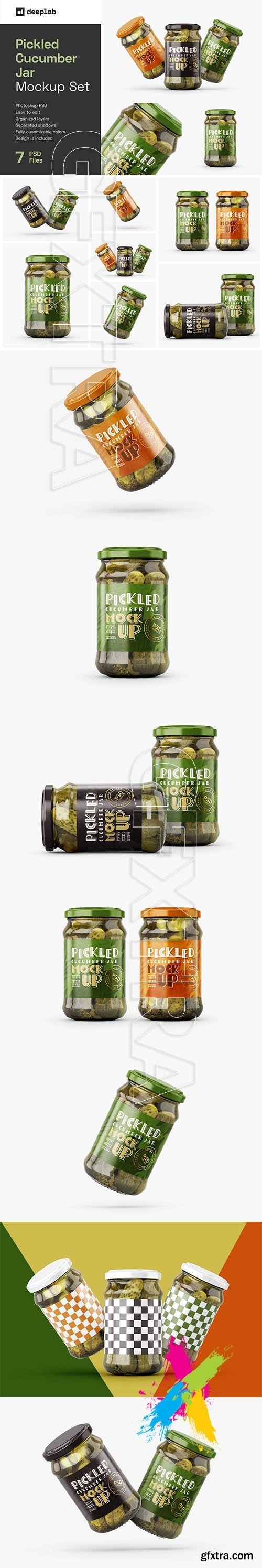 CreativeMarket - Pickled Cucumber Jar Mockup Set 5940784