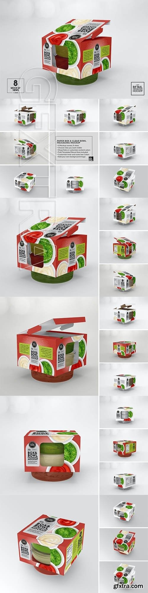CreativeMarket - Box and Bowl Packaging Mockup 5912793