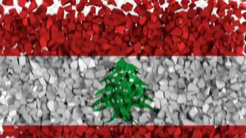 Videohive - Lebanon Flag Breaking Rocks Transition - 33607525 - 33607525