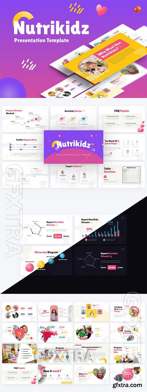 Nutrikidz Healthy Kids PowerPoint Template 2M4GZNT