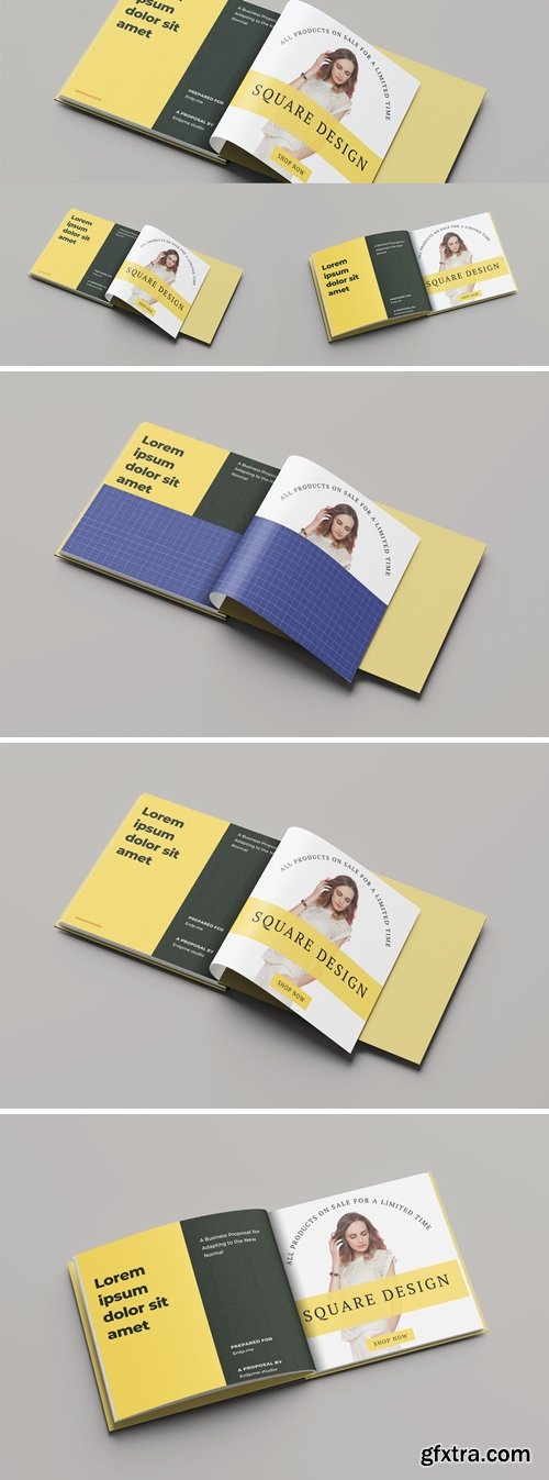 Square Book Mockup