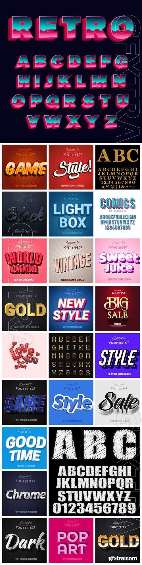 25 editable vector 3d text effects