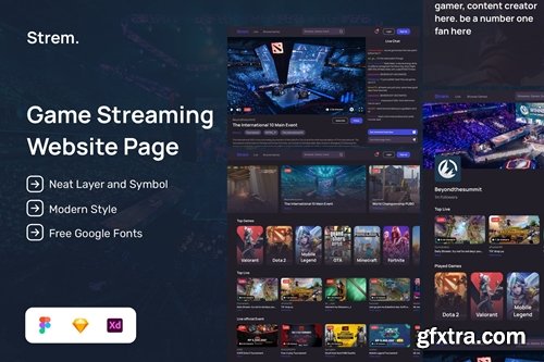 Live Game Streaming Website UI Kit