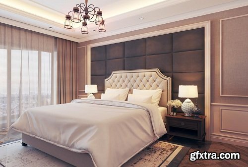 Modern Bedroom Interior Scene 45