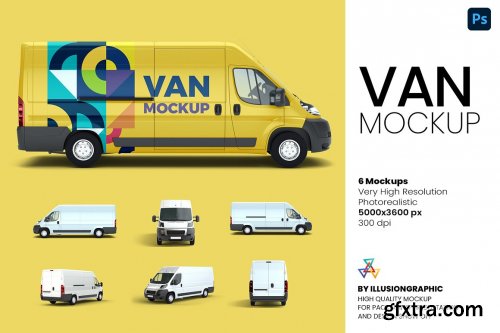 CreativeMarket - Van Mockup - 6 views 6202980