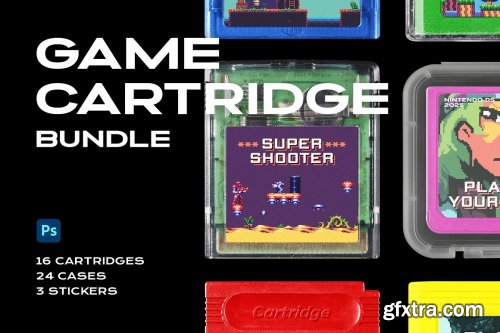 CreativeMarket - Game Cartridge Mockup Bundle Retro 6178588