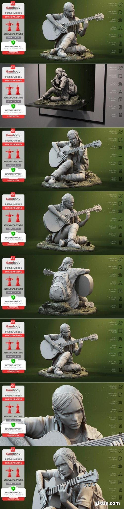 Ellie with Guitar – 3D Print Model