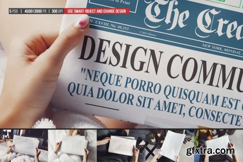 Hands Holding Business Newspaper Mockup