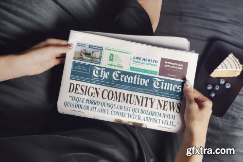 Hands Holding Business Newspaper Mockup