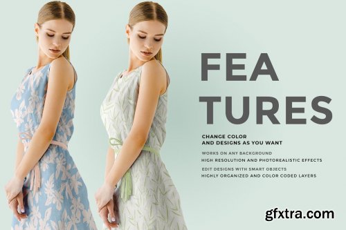 CreativeMarket - Female Sleeveless Long Dress Mockup 6110308