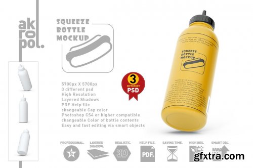 CreativeMarket - Squeeze Bottle Mockup 6102368