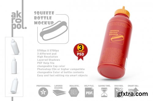 CreativeMarket - Squeeze Bottle Mockup 6102368