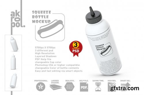 CreativeMarket - Squeeze Bottle Mockup 6102368