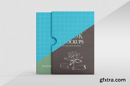 CreativeMarket - Hard Cover Book with Slipcase Mockup 6375247