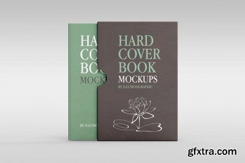 CreativeMarket - Hard Cover Book with Slipcase Mockup 6375247