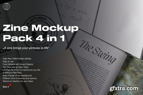 CreativeMarket - Zine Mockup Pack 3 in 1 5751368