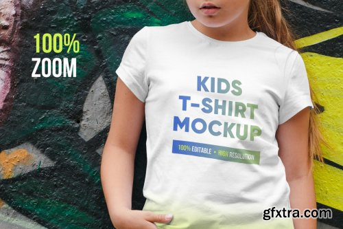 CreativeMarket - Kids Girl T-Shirt Mockups Vol8 5753184