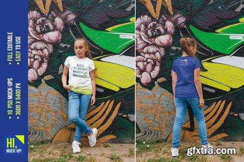 CreativeMarket - Kids Girl T-Shirt Mockups Vol8 5753184