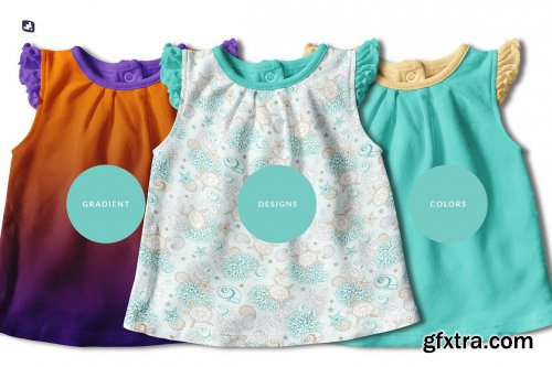 CreativeMarket - Ruffle Sleeve Baby Girl Top Mockup 6188710