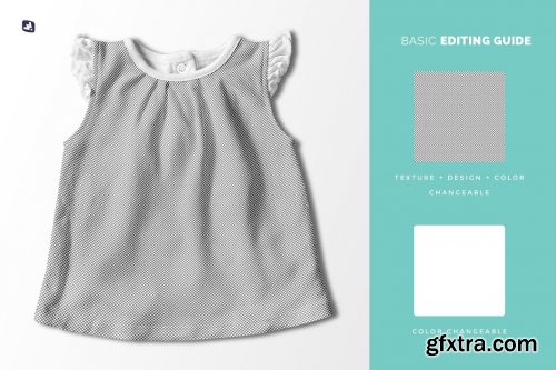 CreativeMarket - Ruffle Sleeve Baby Girl Top Mockup 6188710