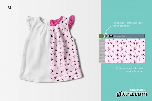 CreativeMarket - Ruffle Sleeve Baby Girl Top Mockup 6188710