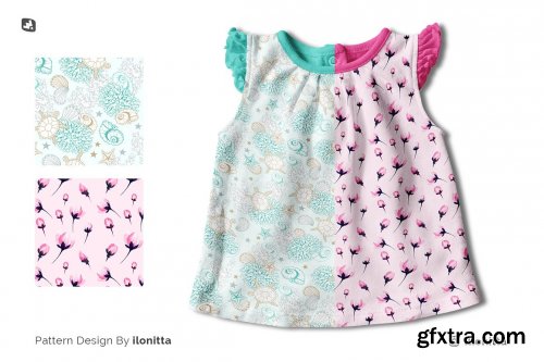 CreativeMarket - Ruffle Sleeve Baby Girl Top Mockup 6188710