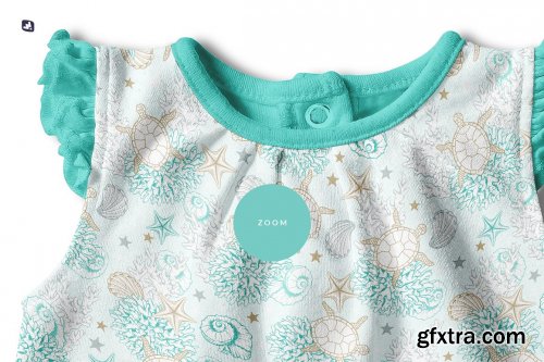 CreativeMarket - Ruffle Sleeve Baby Girl Top Mockup 6188710