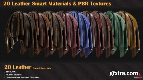 20 Leather Smart Materials + PBR Textures